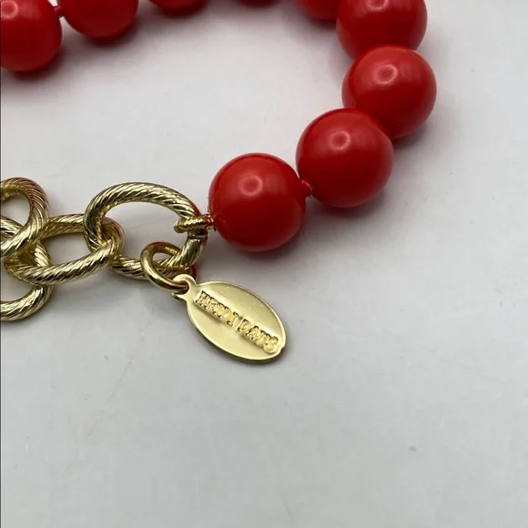 Heidi Daus Loop Back Around Transformable Charms Long Necklace Coral 52”L - Picture 7 of 13